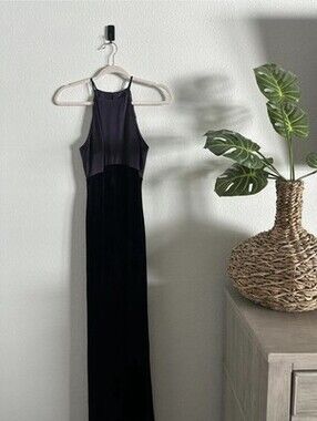 VTG 1995 Shelli Segal Velvet Silk Evening‎ Gown Plum/Purple Size 6 Union Tag